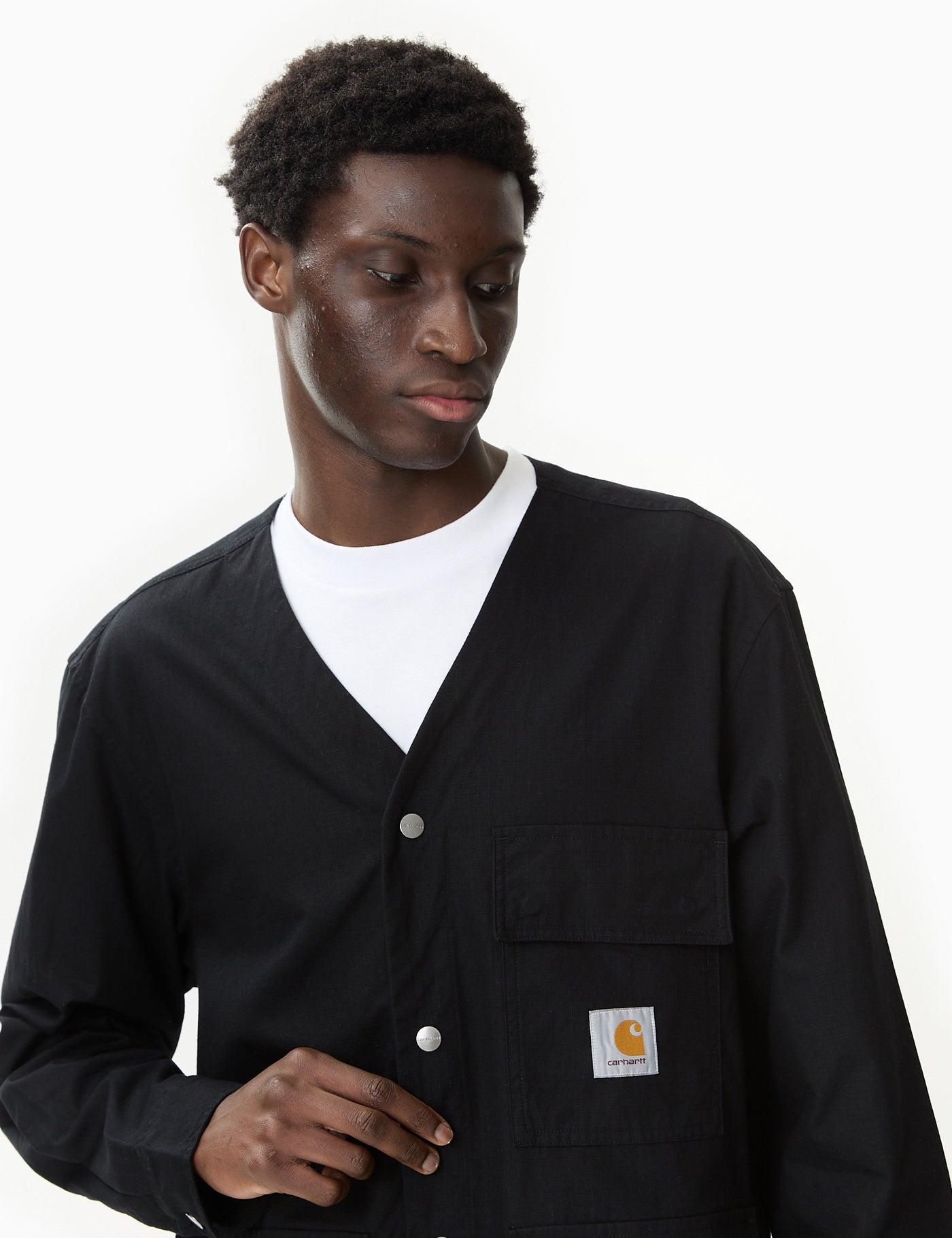 Carhartt WIP Harvey Shirt Jacket | Black (dark used wash