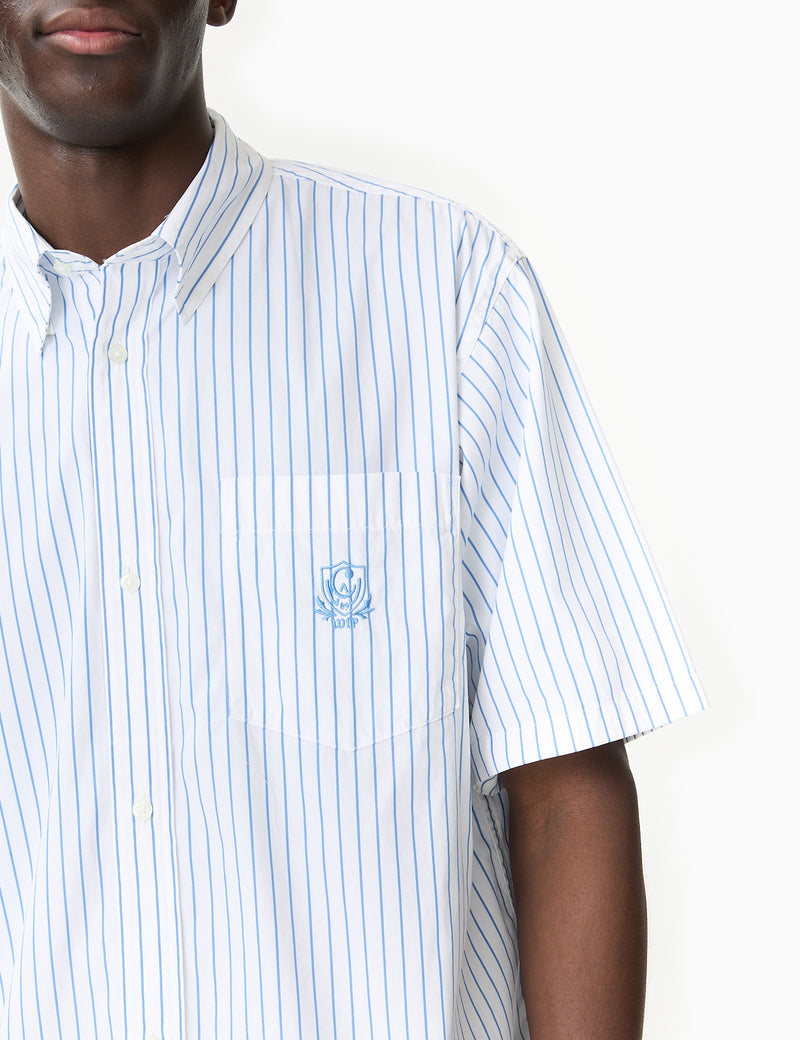 Carhartt-WIP Short Sleeve Linus Stripe Shirt - Bleach Blue