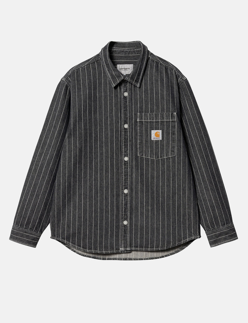 Carhartt-WIP Orlean Stripe Over Shirt (100% Cotton Poplin) - Black
