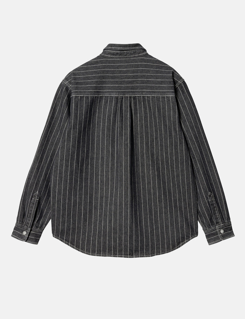 Carhartt-WIP Orlean Stripe Over Shirt (100% Cotton Poplin) - Black
