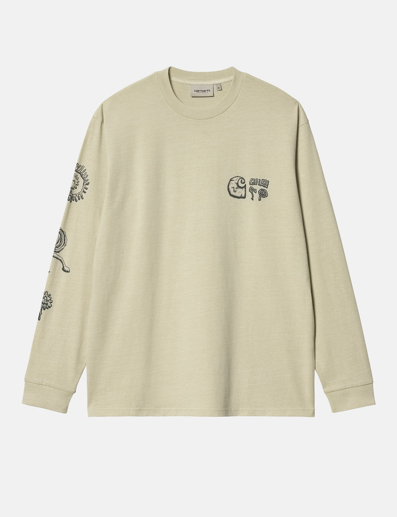 Carhartt-WIP L/S Mimetolith T-Shirt (Loose) - Beryl Biege/Flint