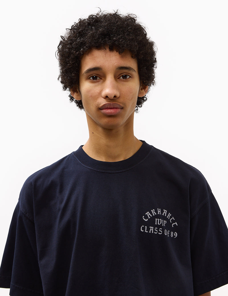 Carhartt-WIP S/S Class of 89 T-Shirt (Loose) - Dark Navy/White