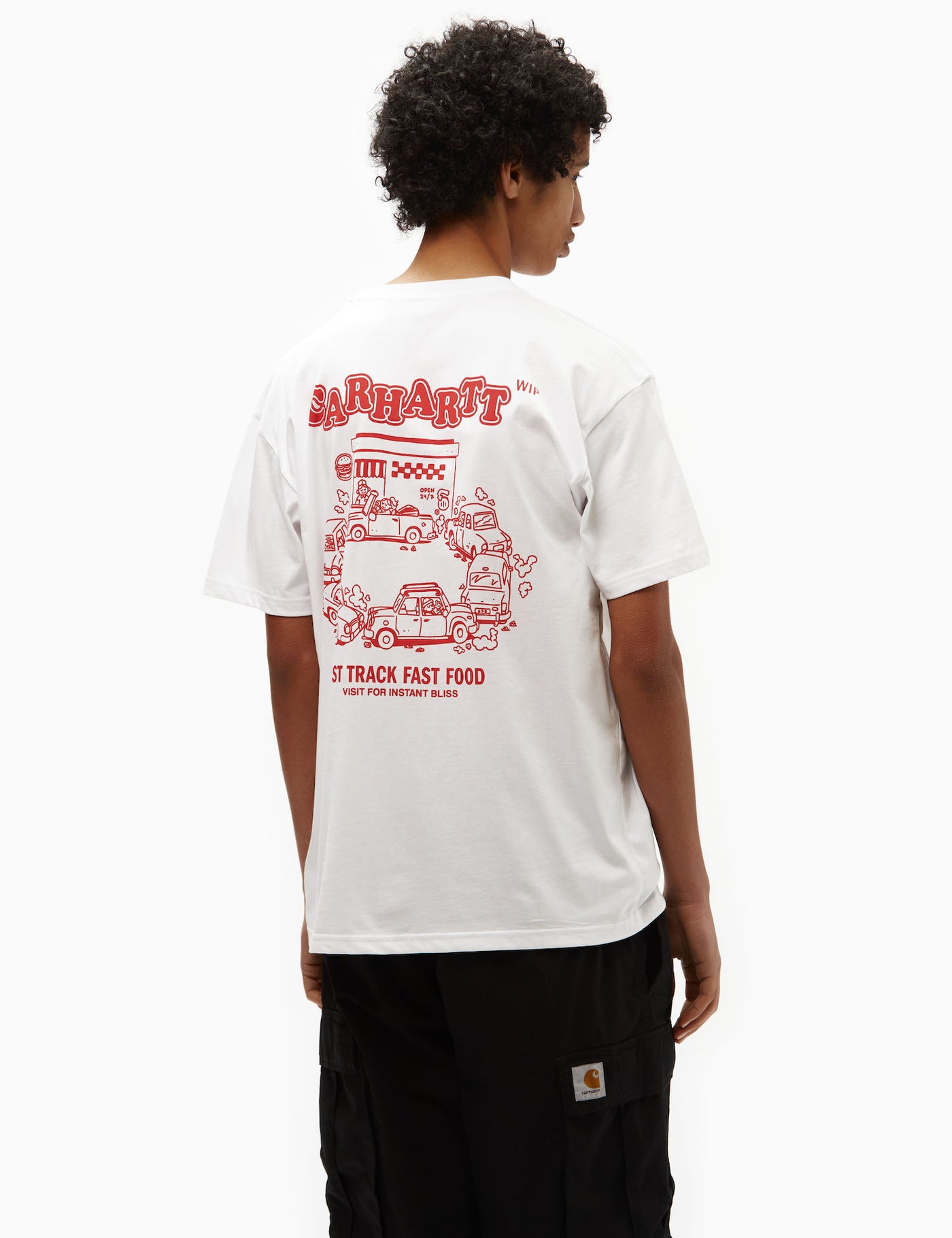 Carhartt-WIP Fast Food T-Shirt (Loose) - White/Red | Urban