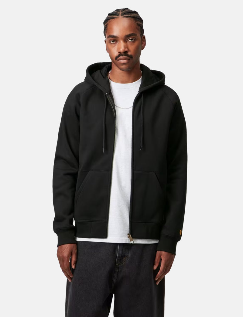 Carhartt WIP Hooded Chase Jacket - Black/Gold