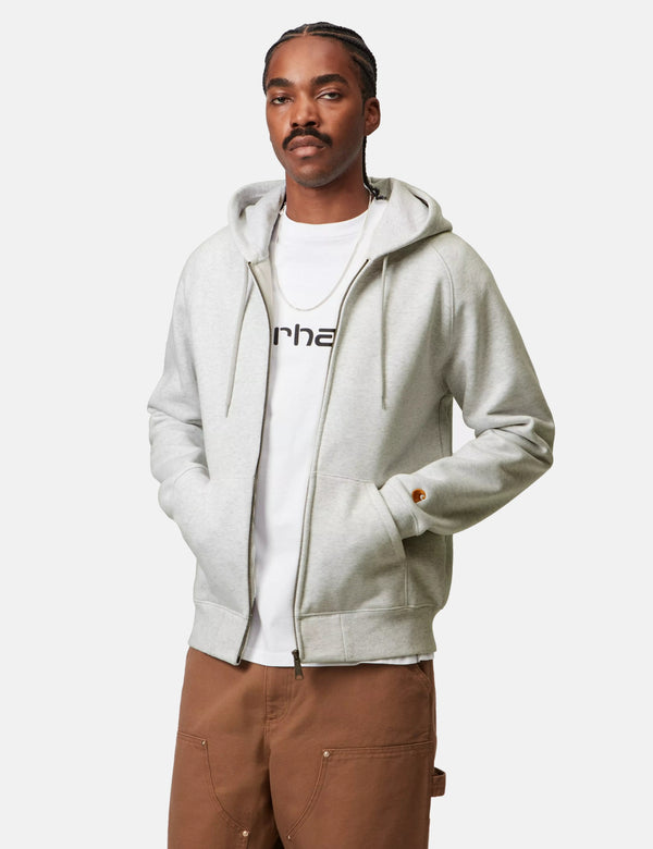 Carhartt WIP Hooded Chase Jacket - Grey Heather/Gold