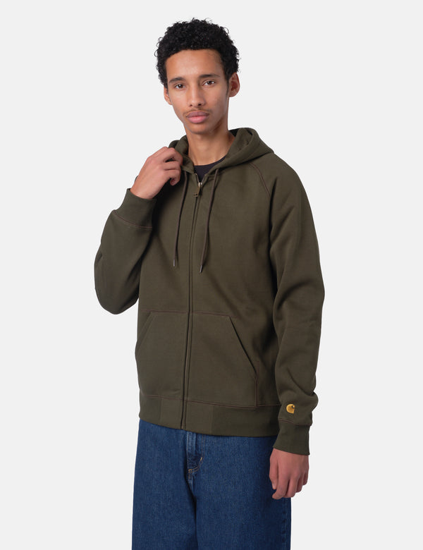Carhartt WIP Hooded Chase Jacket - Olive Green/Gold