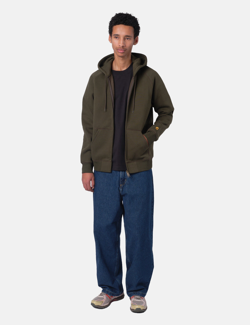 Carhartt WIP Hooded Chase Jacket - Olive Green/Gold
