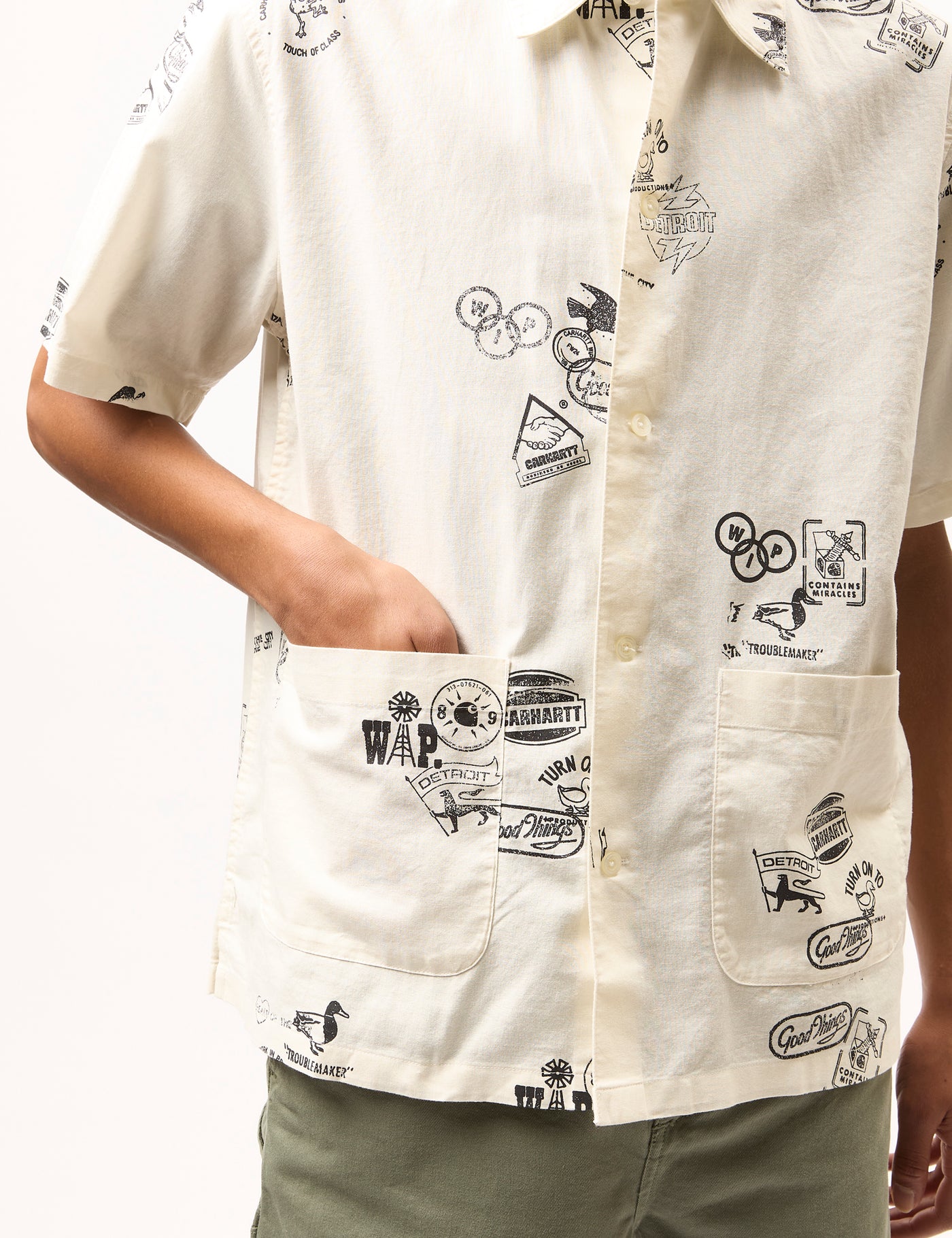 【Carhartt】S/S STAMP SHIRT R6578 Carhartt WIP - S/S Stamp Shirt (Stamp Print / Bourbon) | HHV