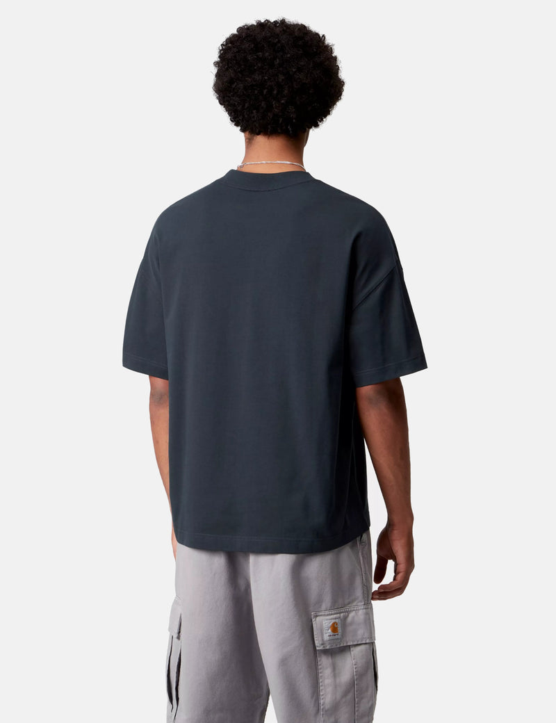 Carhartt WIP Signature Script T-Shirt - Deep Night/Glassy Pink
