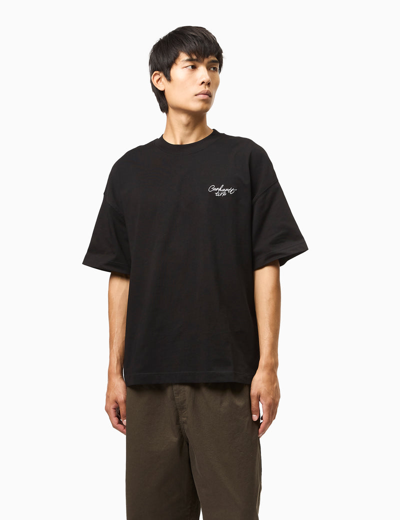 Carhartt WIP Signature Script T-Shirt (Boxy) Black Urban