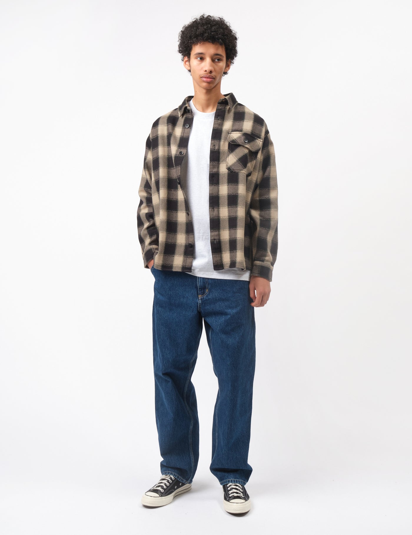 Carhartt WIP Witten Check Shirt - Wall Beige | Urban Excess