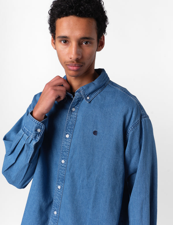 Carhartt WIP Lucas Shirt - Blue Stone Washed
