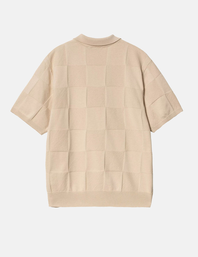 Carhartt WIP Checker Polo Shirt - Fleur De Sel Beige