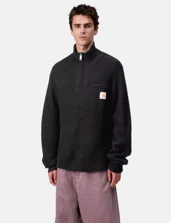 Carhartt WIP Detroit Half Zip Sweater - Black