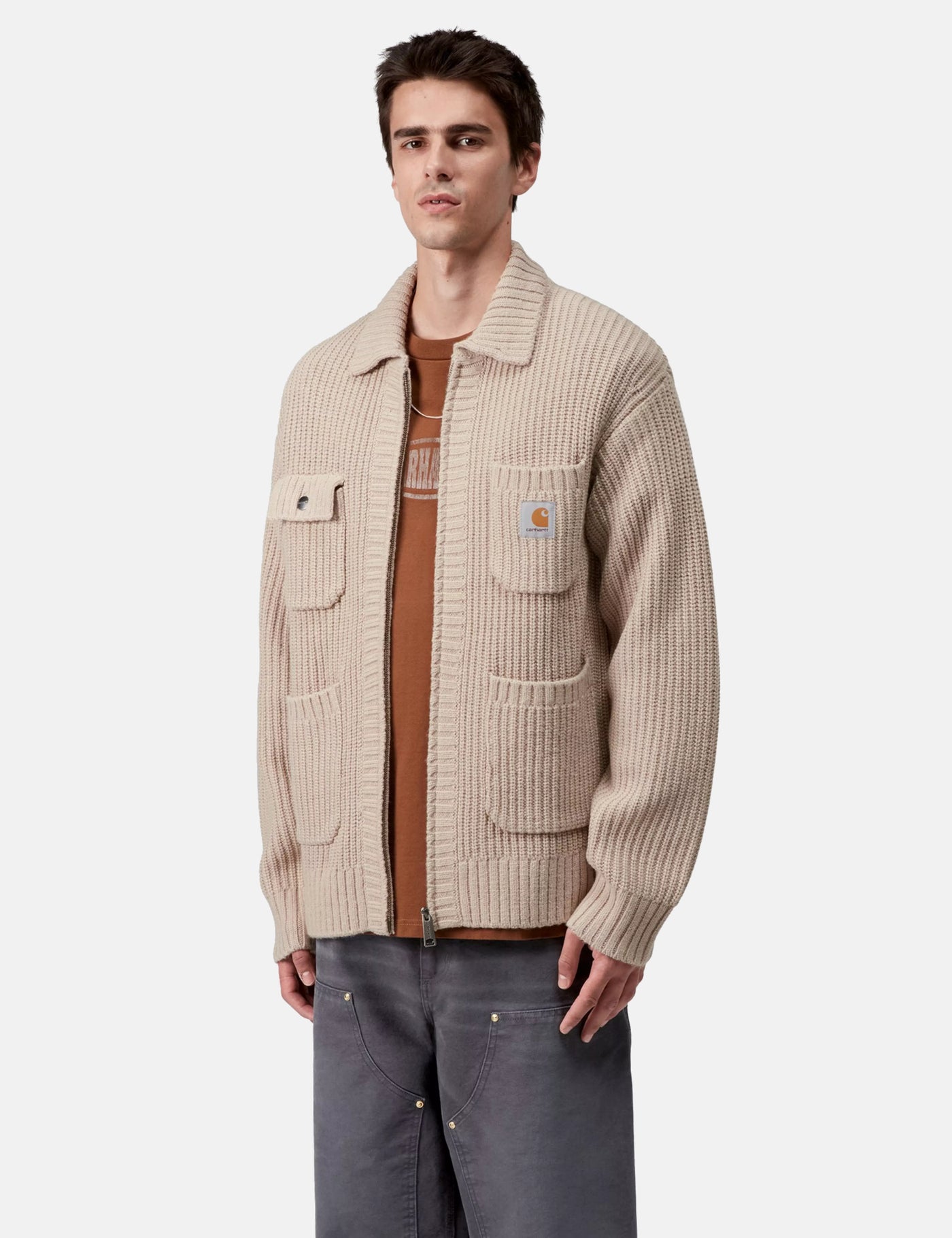 Carhartt WIP Chore Knit Jacket - Fleur De Sel Beige | Urban Excess 
