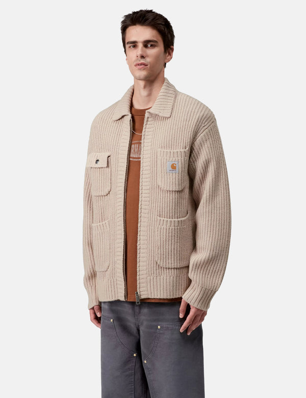 Carhartt WIP Chore Knit Jacket - Fleur De Sel Beige