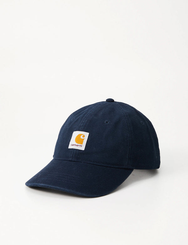 Carhartt WIP Selby Canvas Cap - Deep Night Navy Stone Washed
