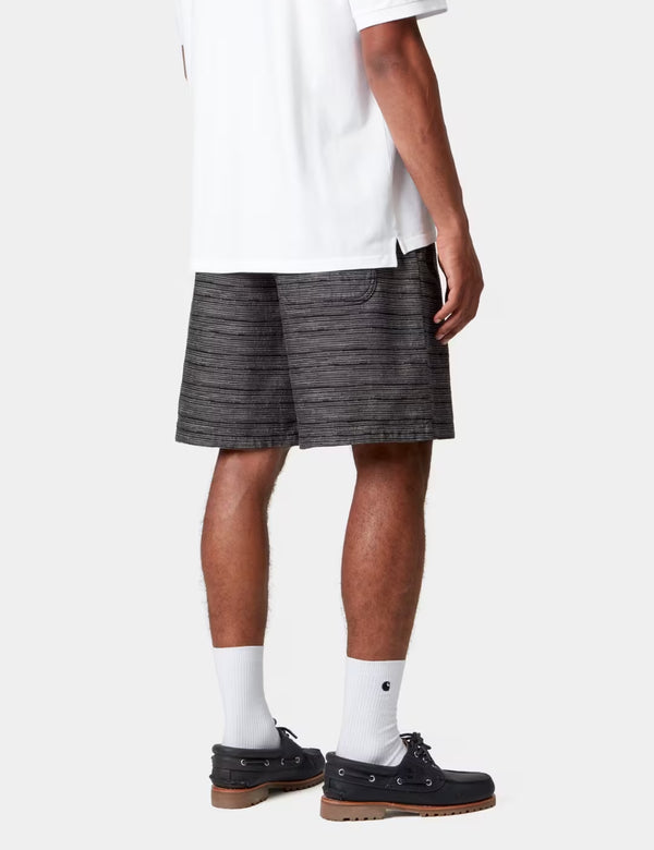 Carhartt WIP Gellar Shorts (Gellar Stripe) - Black Rinsed