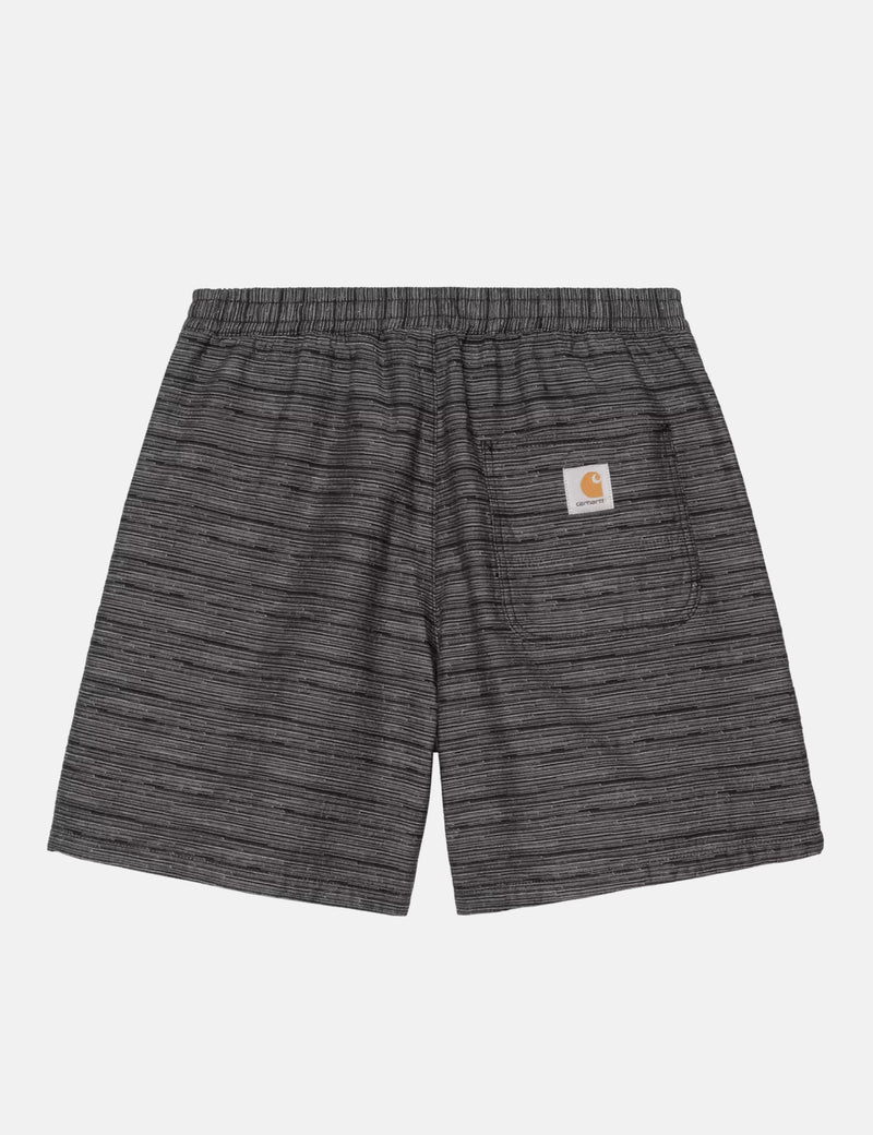 Carhartt WIP Gellar Shorts (Gellar Stripe) - Black Rinsed