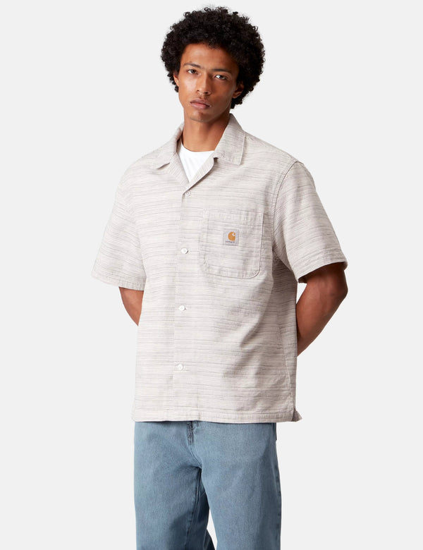 Carhartt WIP Short Sleeve Gellar Stripe Shirt - Wax Rinsed