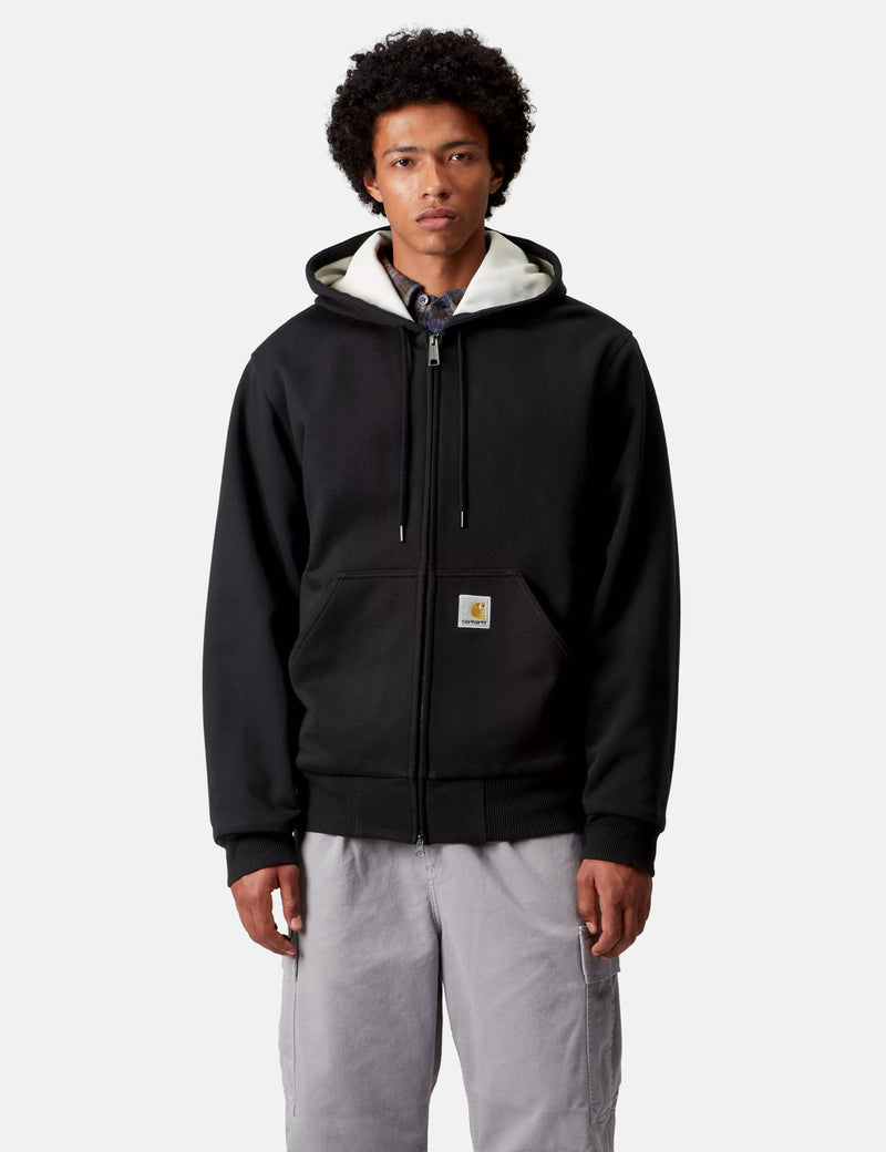 Carhartt WIP Active Sweat Jacket - Black Stone Washed