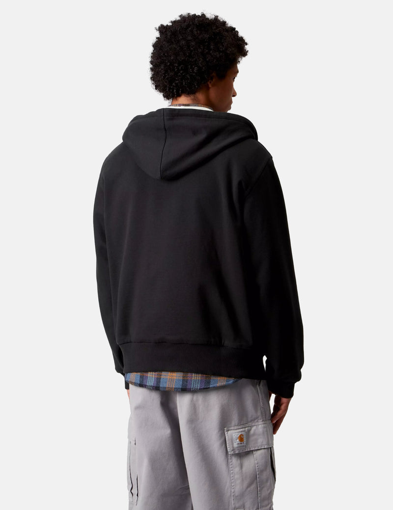 Carhartt WIP Active Sweat Jacket - Black Stone Washed