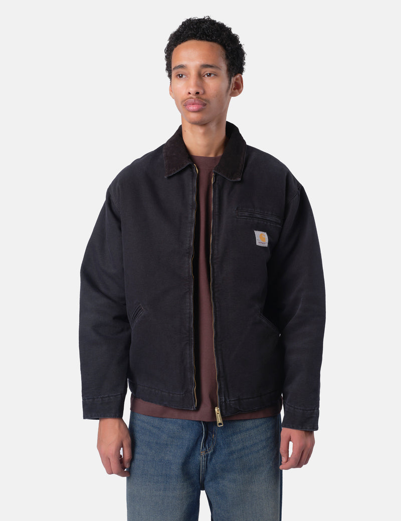 Carhartt WIP OG Detroit Jacket - Black/Black Stone Canvas