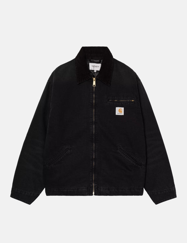 Carhartt WIP OG Detroit Jacket - Black/Black Stone Canvas