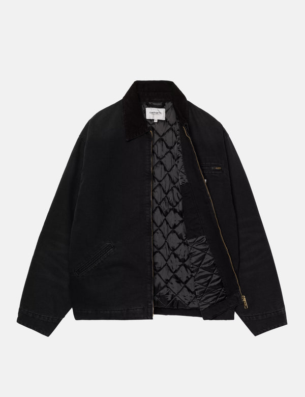 Carhartt WIP OG Detroit Jacket - Black/Black Stone Canvas