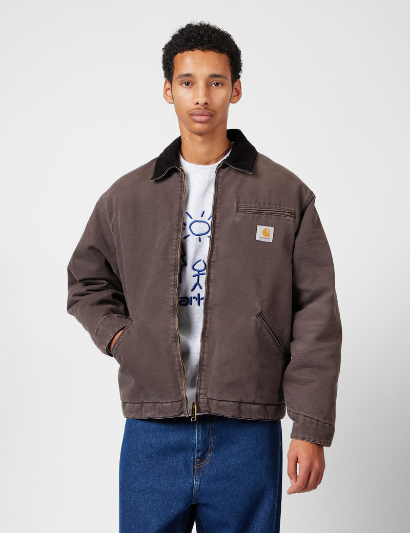 Carhartt WIP OG Detroit Jacket - Tobacco Brown/Black Stone Canvas