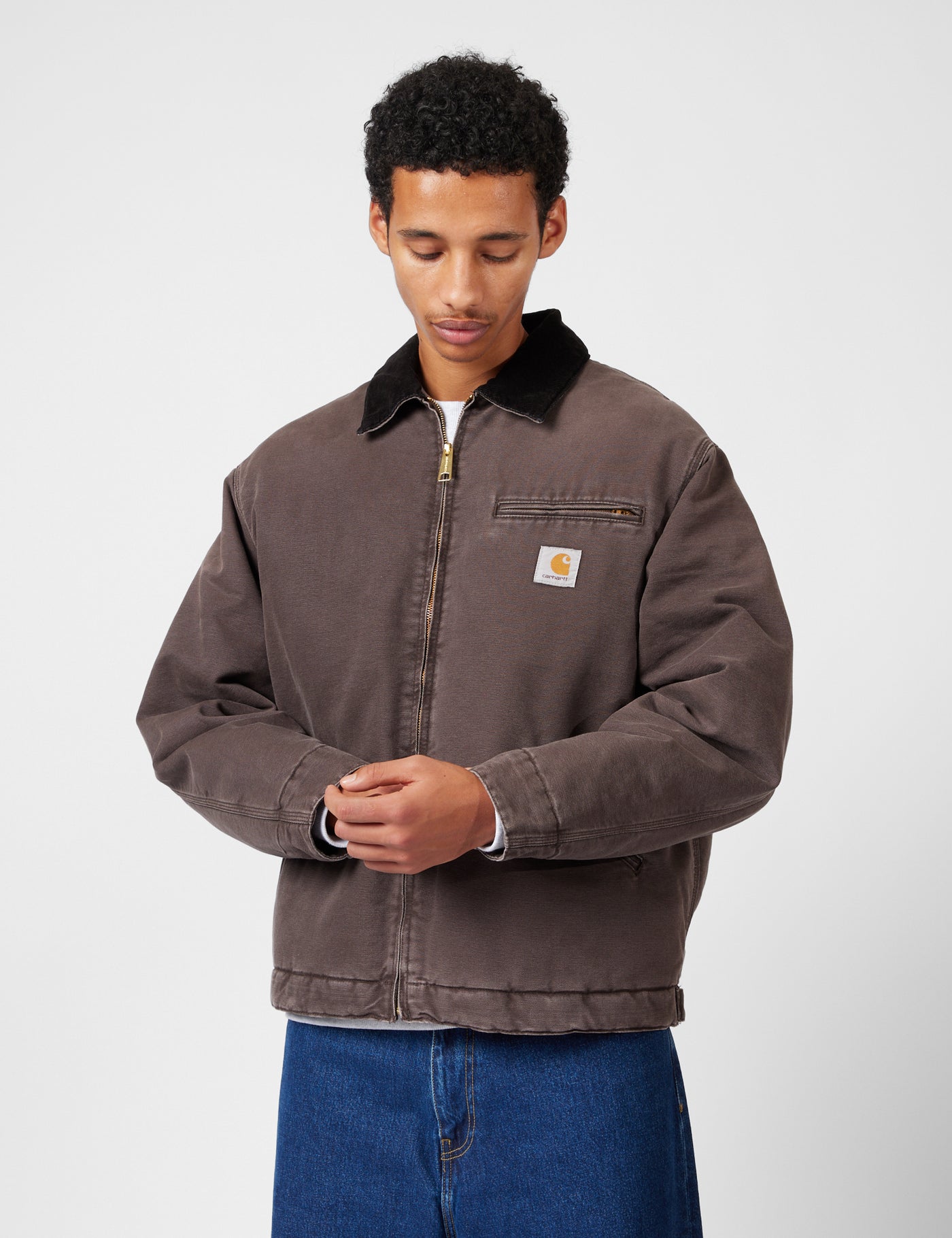 ‼️Carhartt WIP DETROIT JACKET BROWN Carhartt WIP Detroit Jacket | ブラウン | FARFETCH JP