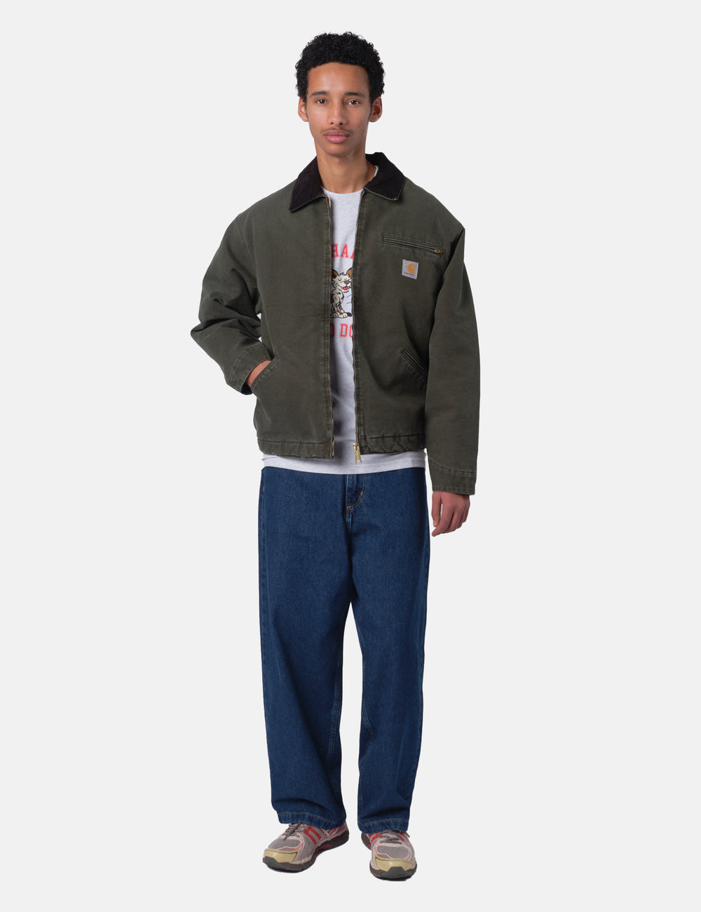 ジャケット・アウター OG DETROIT JACKET - Olive / Black Carhartt WIP OG Detroit Jacket Olive Black Stone – Dela