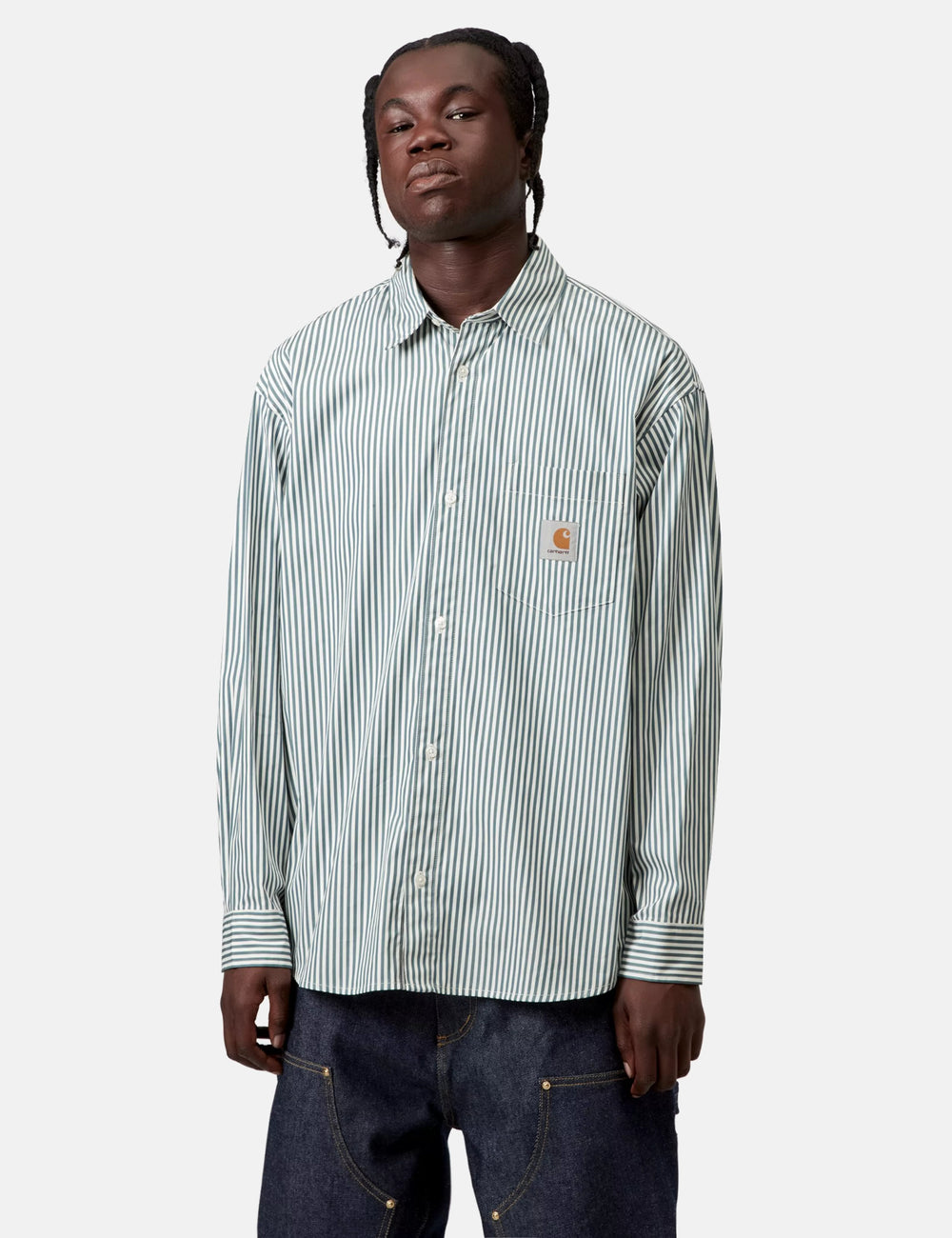 Carhartt WIP Daldry Stripe Shirt - Office Blue/Wax | Article