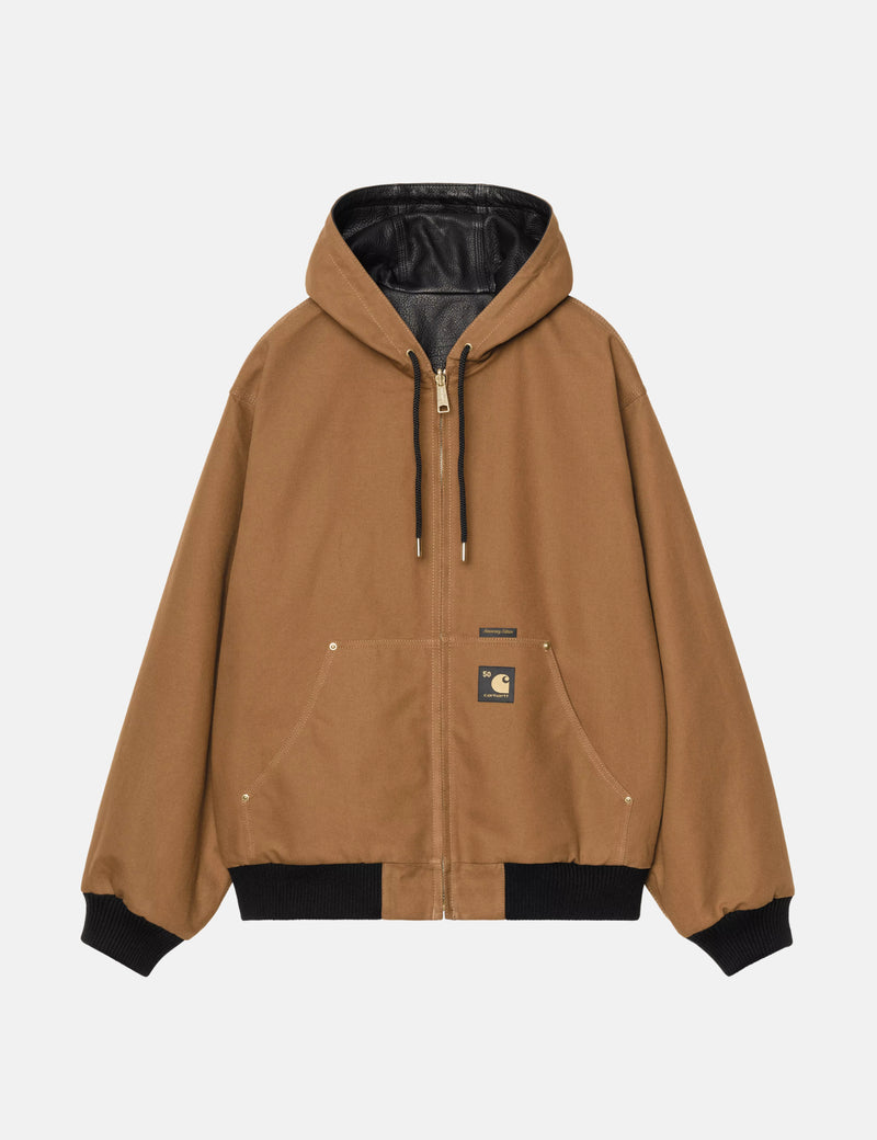 Carhartt WIP 50 Years Anniversary OG Active Jacket Leather - Black/Hamilton Brown
