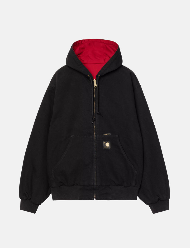 Carhartt WIP 50 Years Anniversary OG Active Jacket Canvas - Black/USA Red Rinsed