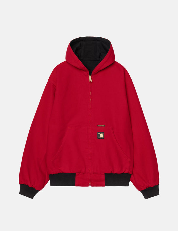 Carhartt WIP 50 Years Anniversary OG Active Jacket Canvas - Black/USA Red Rinsed