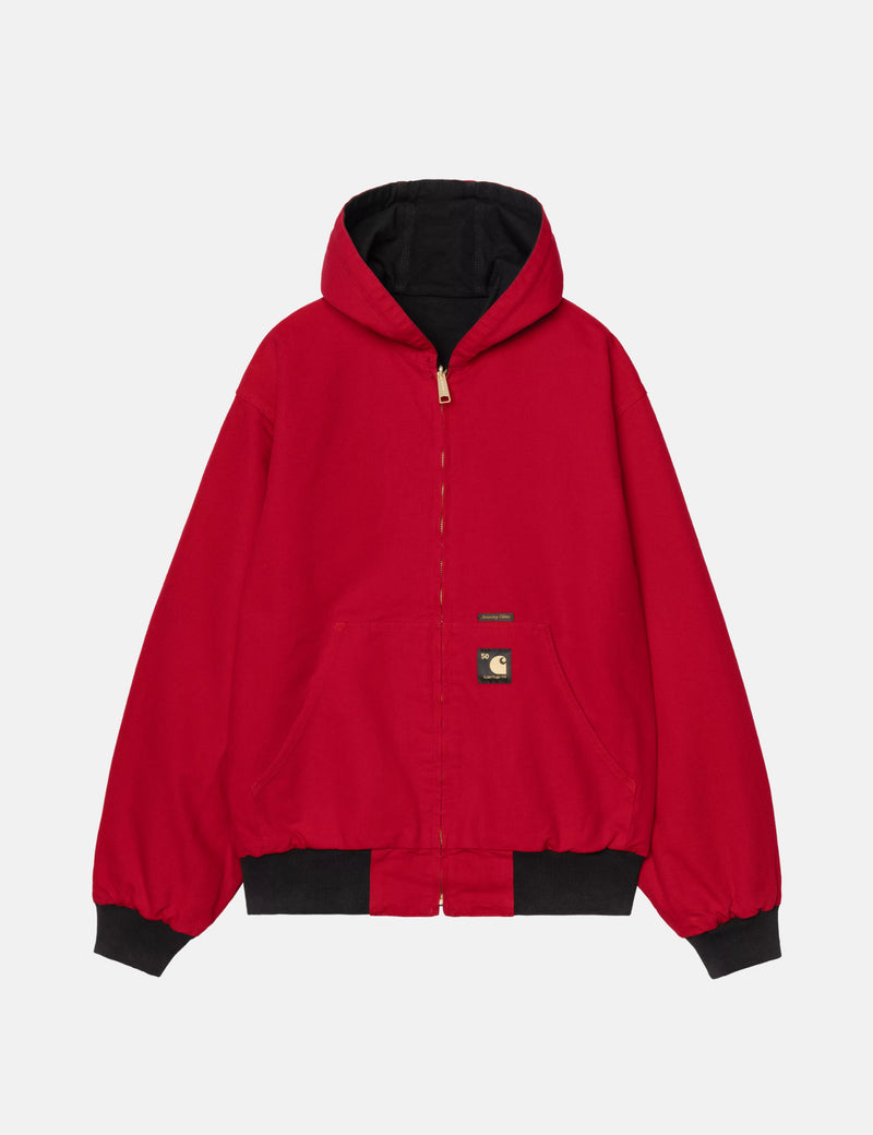 Carhartt WIP 50 Years Anniversary OG Active Jacket Canvas - Black/USA Red Rinsed