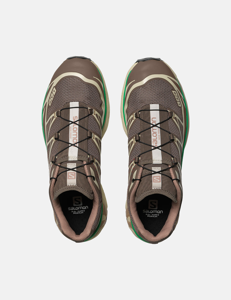 Salomon XT-6 Mindful 2 Trainers - Falcon/Almond Milk/Bright Green