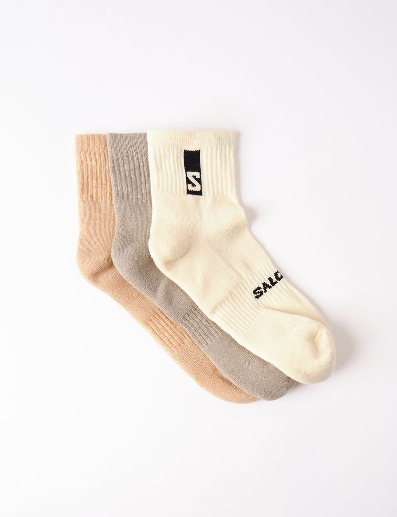Salomon Everyday Ankle Socks (3-Pack) - Vanilla Ice/Metal/Hazelnut