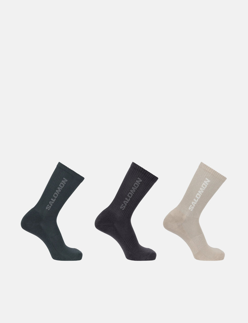 Salomon Everyday Crew Socks (3-Pack) - Etherea/Nine Iron/North Atlantic
