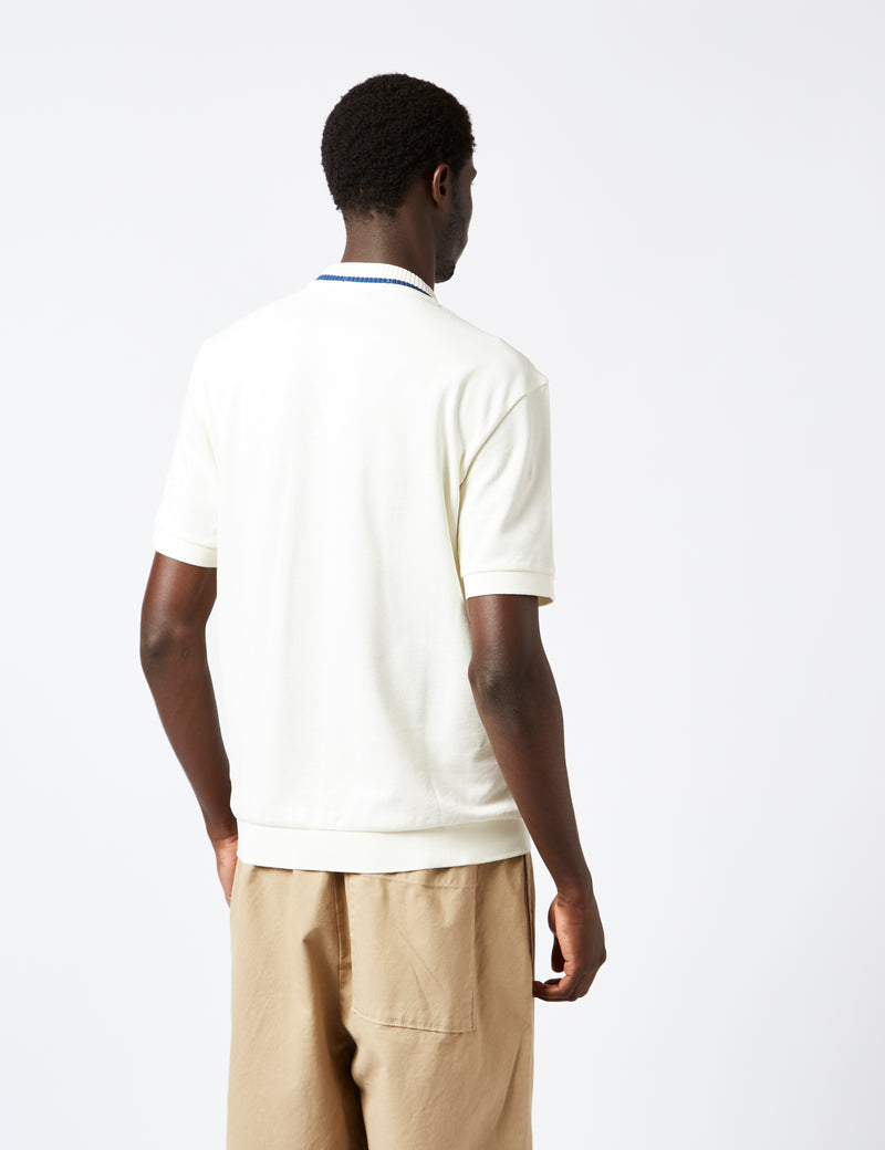 Fred Perry Crew Neck Pique T-Shirt - Ecru