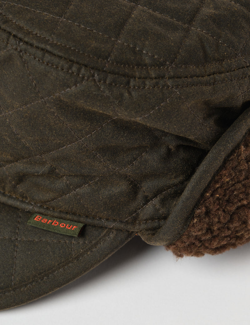 Barbour Stanhope Hunting Ear Flap Cap Olive Green
