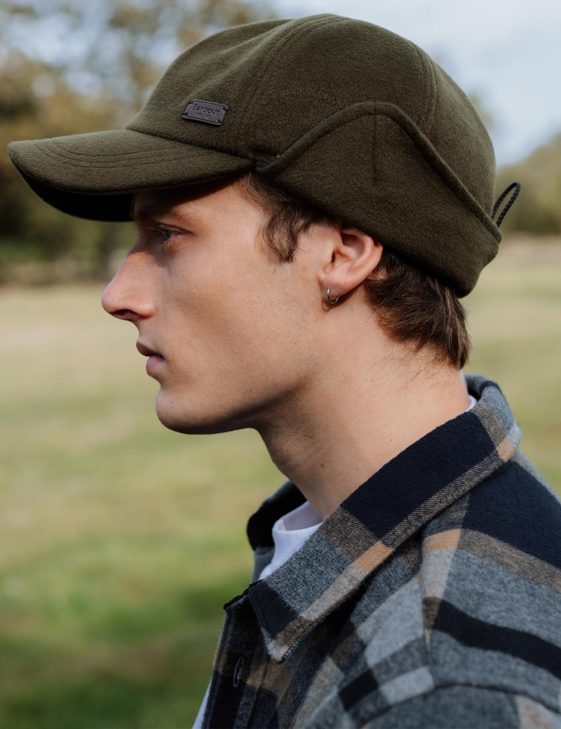 Barbour Lewis Ear Flap Cap Olive Green Urban Excess. URBAN EXCESS