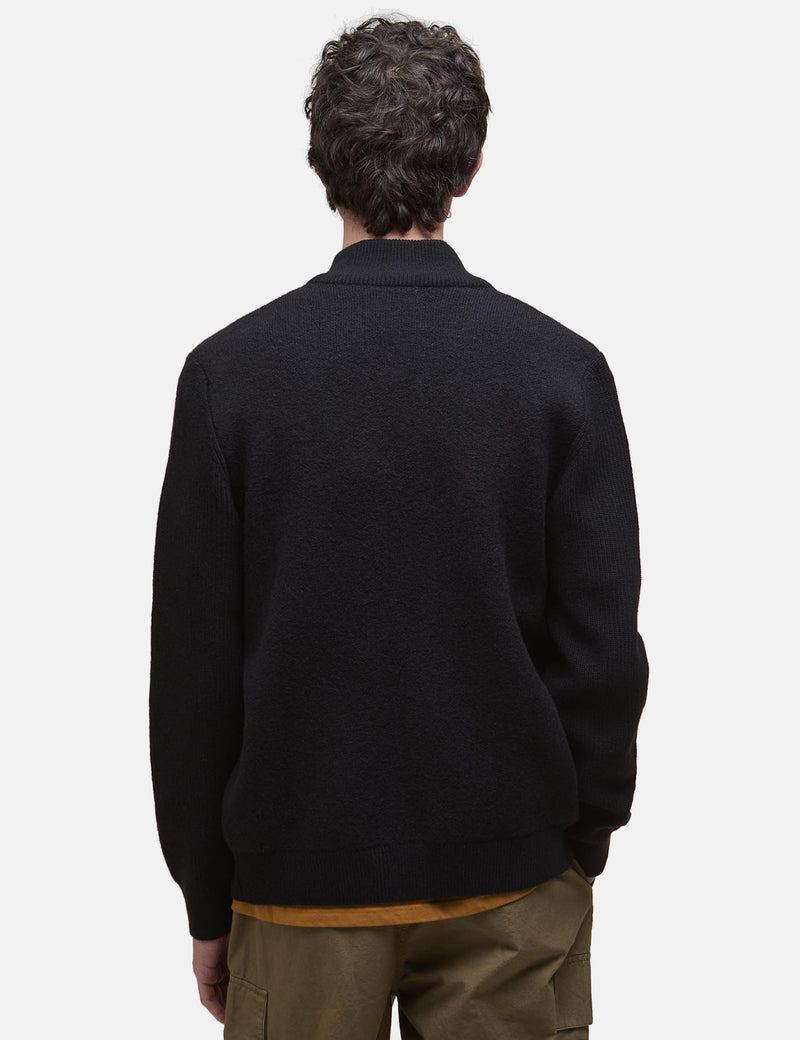 Barbour Milburn Zip Through Knitted Jumper - Black