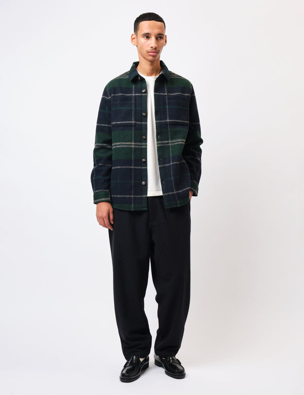 Barbour Chapter Tailored Check Overshirt - Green Lock Tartan