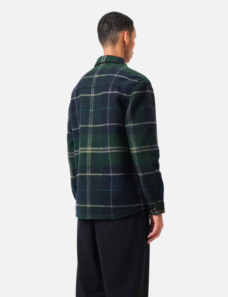 Barbour Chapter Tailored Check Overshirt - Green Lock Tartan