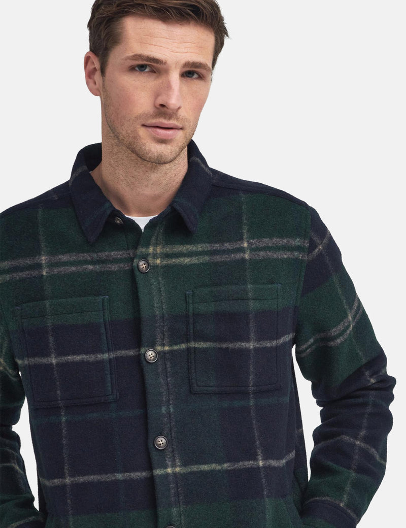 Barbour Chapter Tailored Check Overshirt - Green Lock Tartan