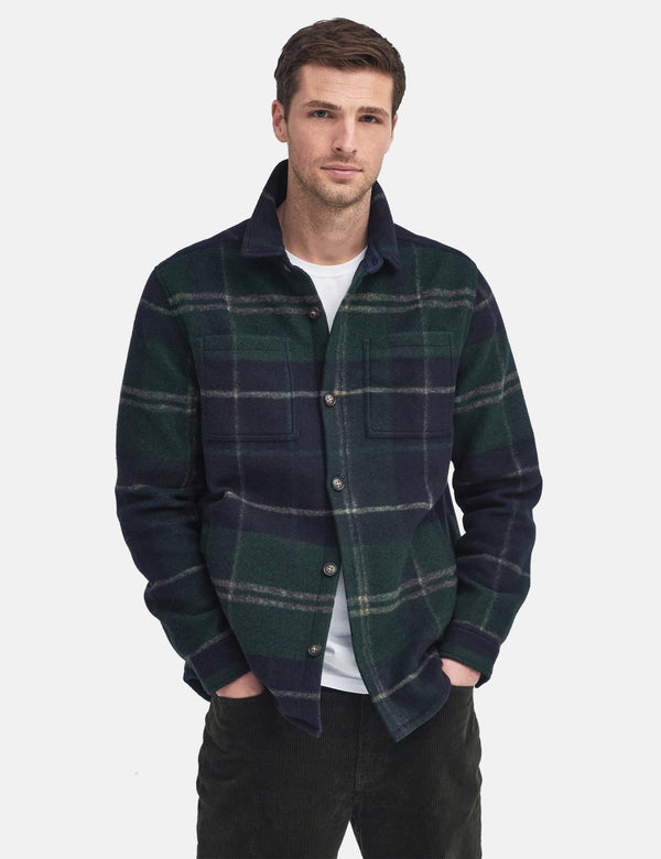 Barbour Chapter Tailored Check Overshirt - Green Lock Tartan
