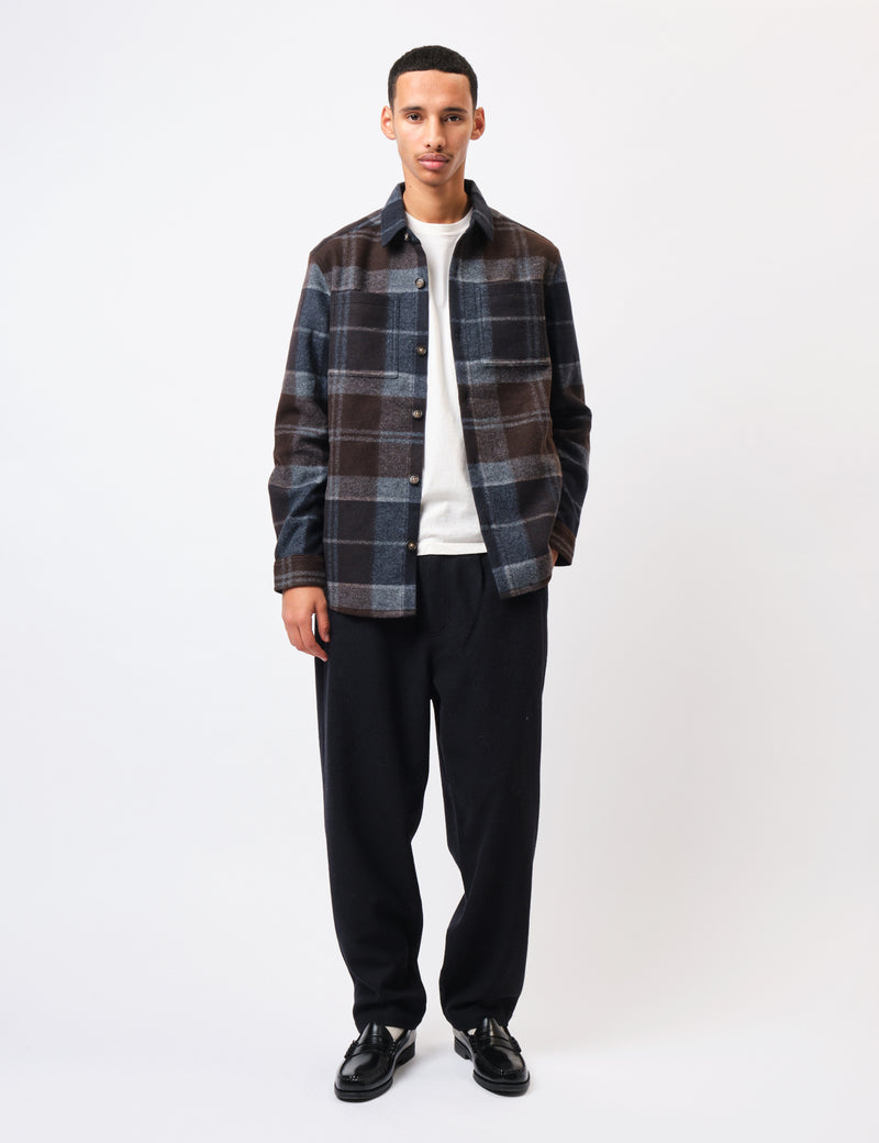 Barbour Chapter Tailored Check Overshirt - Midnight Oak Tartan