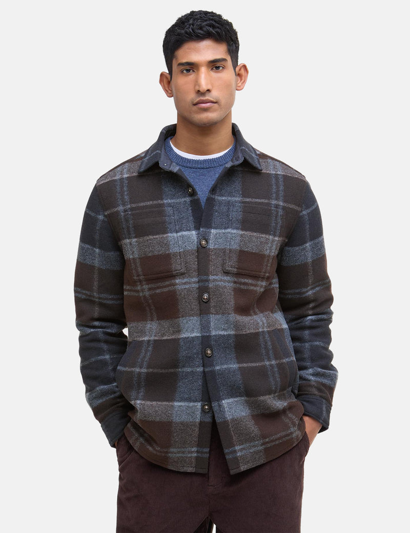 Barbour Chapter Tailored Check Overshirt - Midnight Oak Tartan